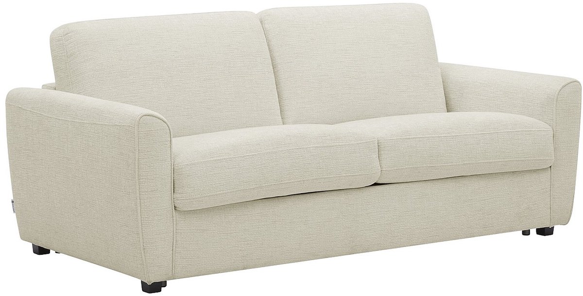 Vente-unique Driezitsslaapbank express in beige chenillestof - Slaapoppervlak 140 cm - Matras 12 cm SCOTIMI