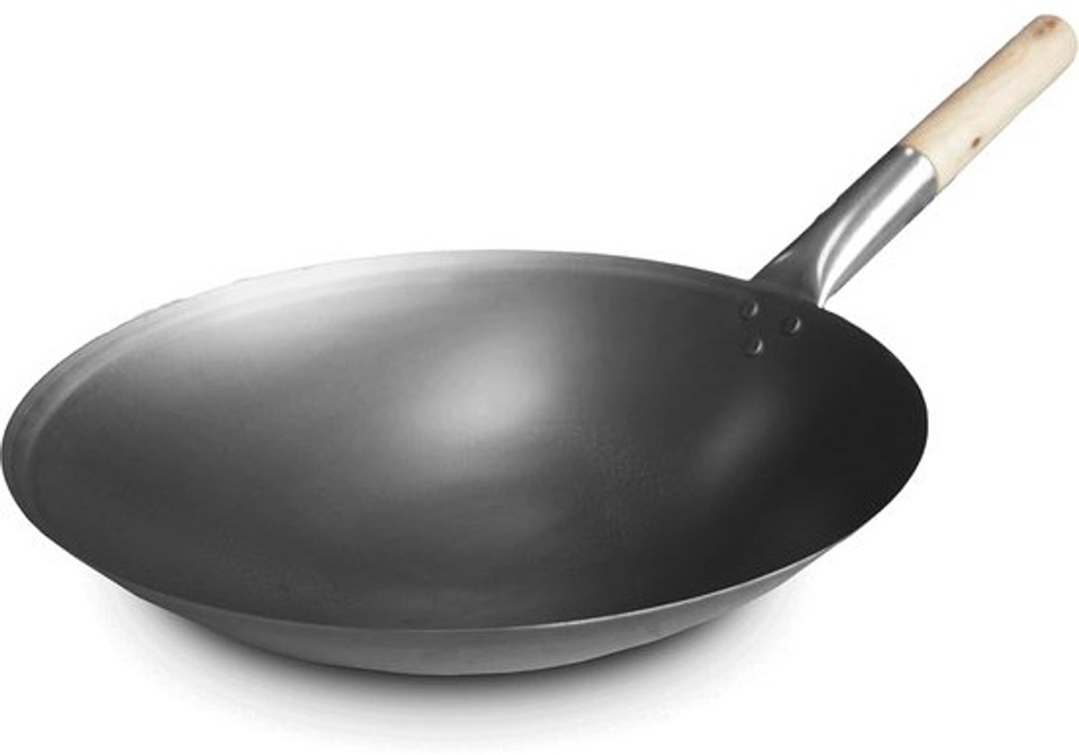 Professionele Wokpan - Grote Koekenpan - Aziatisch Koken - Ronde Bodem - Ø325 cm