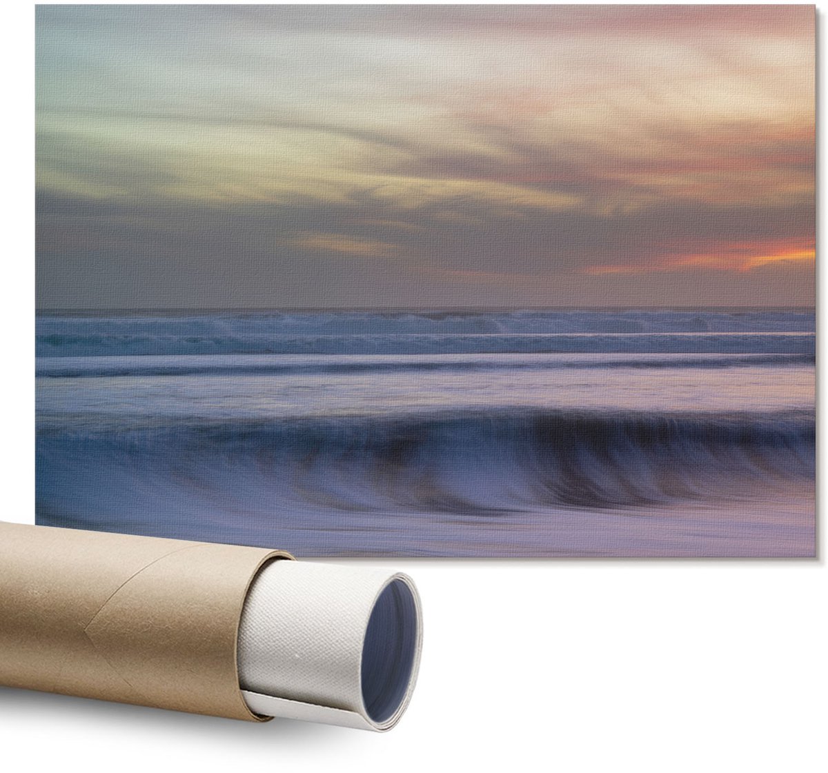 Coloray Polycanvas Wandposter - Kikker In Een Kopje, Illustratie - A1 - Beige Wandposter - Rechthoek - Canvasposter - Woonkamer - Kinder