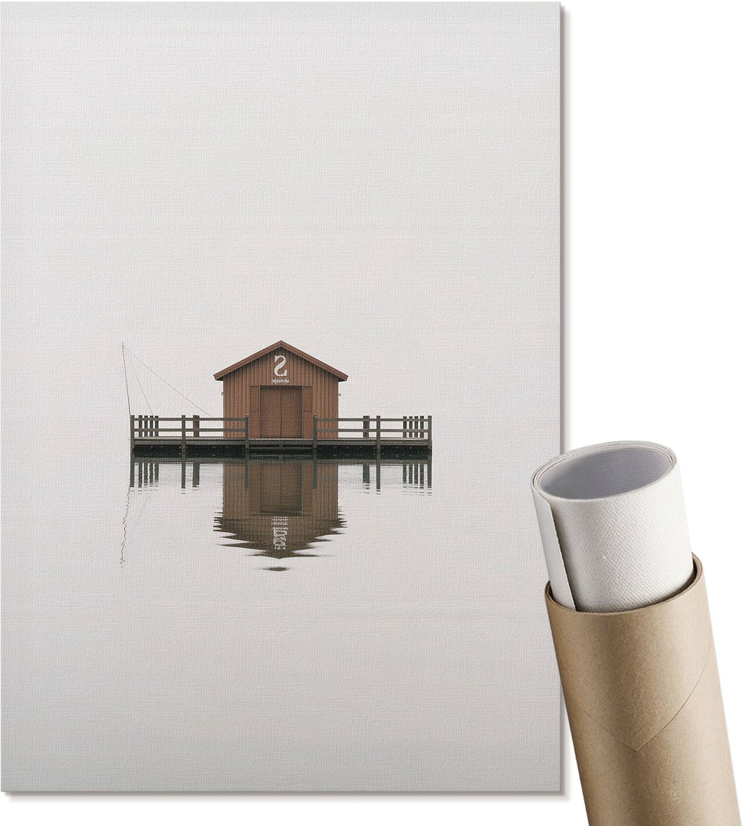 Coloray Canvas Poster Polycanvas - Moderne Abstractie, Illustratie - A3 - Zwart Patroon - Rechthoek - Kunstposter - Woonkamer, Slaapkamer, Kantoor - Modern