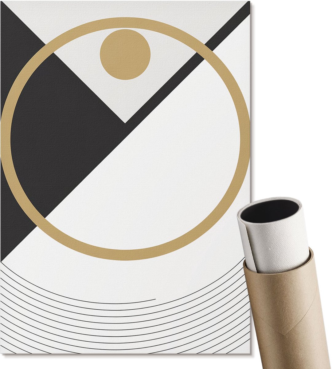 Coloray Polycanvas Wandposter - Ondergrondse Moderniteit, Fotografie - A3 - Geel Illustratie - Rechthoek - Wandkunstwerk - Woonkamer, Slaapkamer, Kantoor - Modern