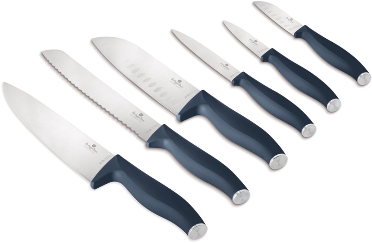 Set van 6 roestvrijstalen messen uit de Deep Sea Collection