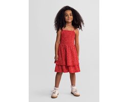 Minoti jurk meisjes bloemenprint rood - mouwloze zomerjurk