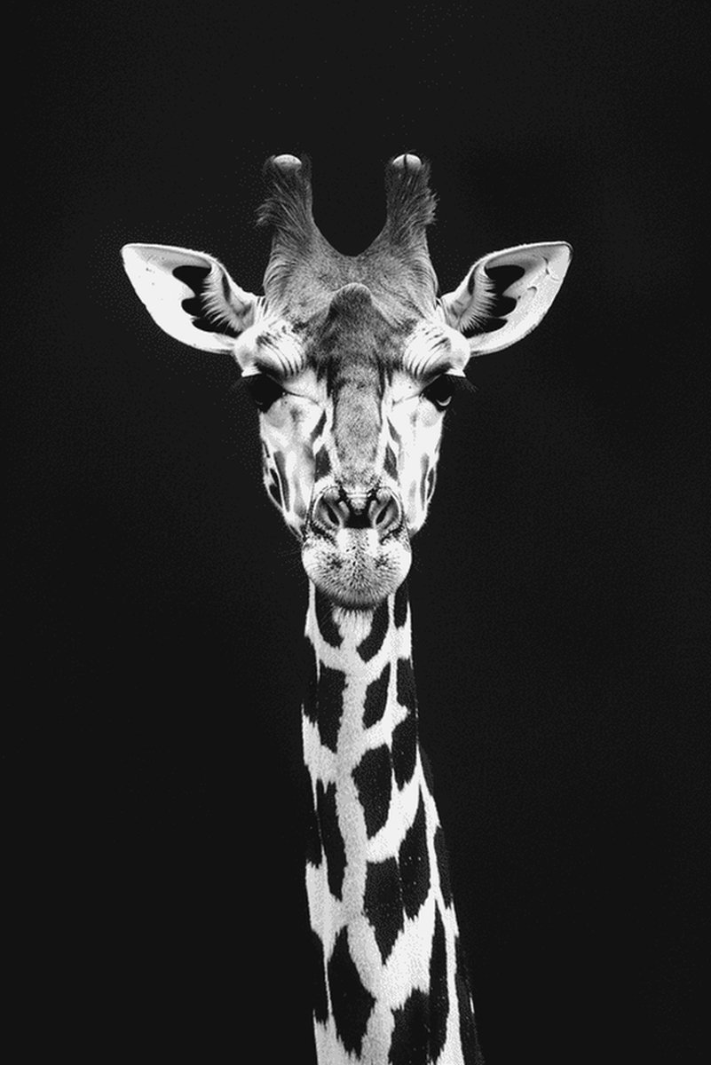 Giraffe Poster - Dieren - Natuur - Wilde - Unieke - Afrikaanse - Natuur - posters - formaat 70x100cm - Wanddecoratie - L2911MW