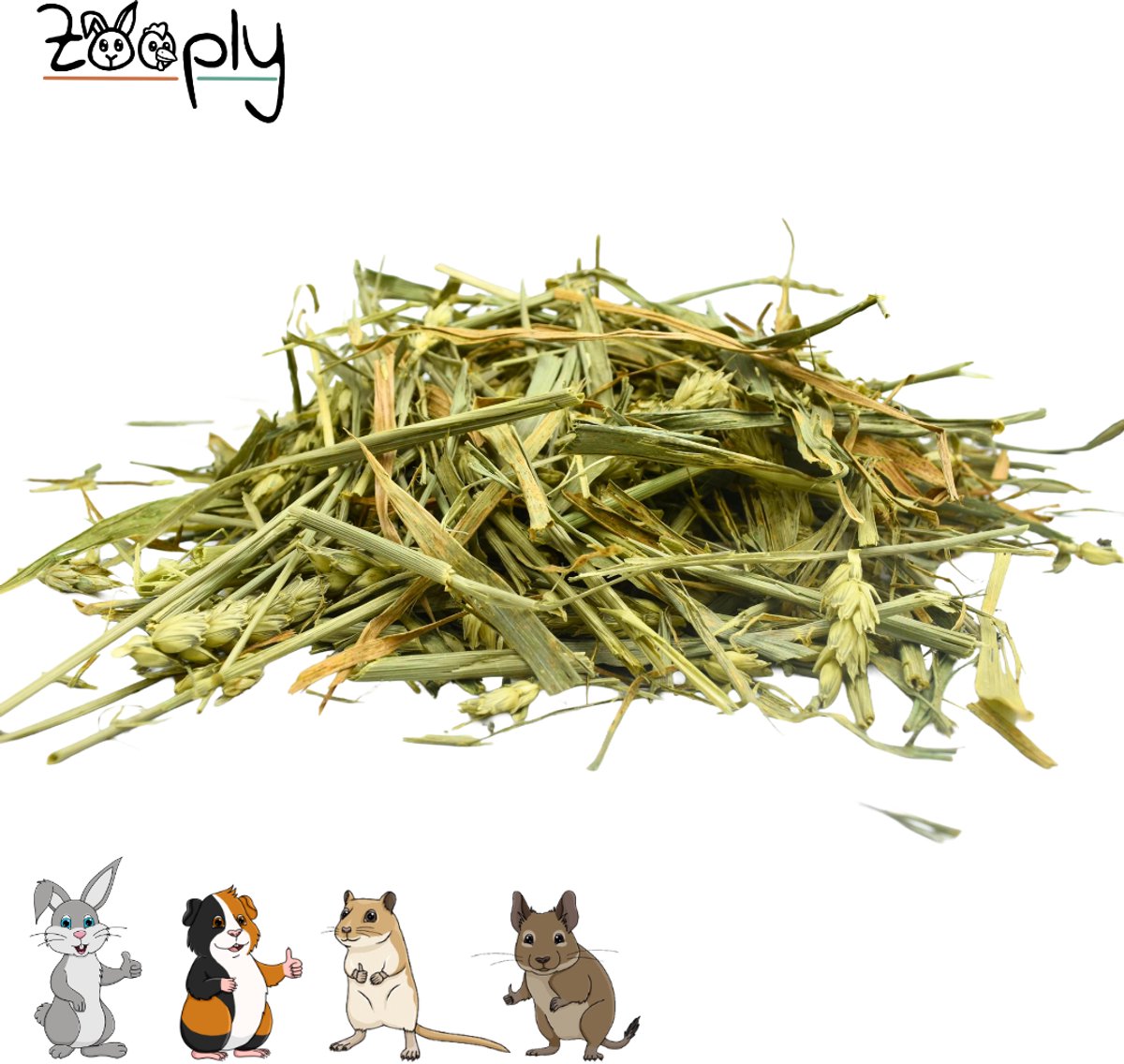 Zooply Groene Haver - Kruiden & Snacks - 100% natuurlijk - Voor konijnen & cavia's - 300 gram