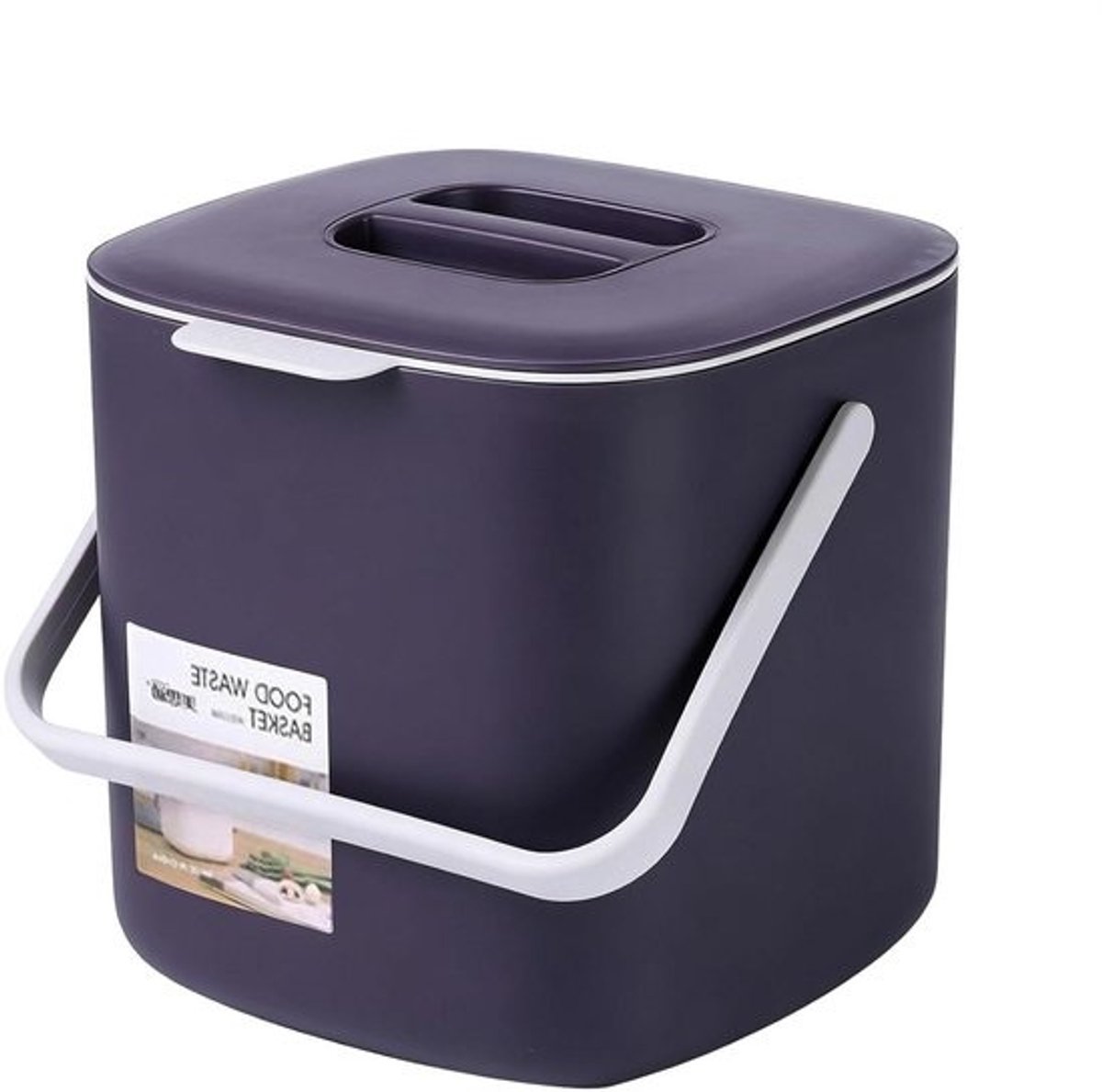Afvalemmer met Deksel - Prullenbak Bureau - Netheid Thuis - Geurcontrole Deksel - 19 x 18 x 17 cm - Wit