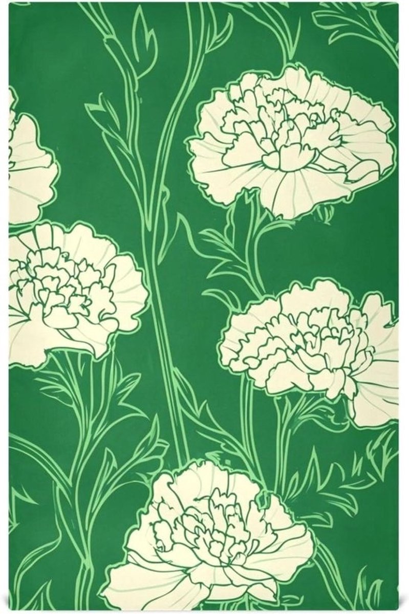 Keukendoeken Set - Theedoeken Keuken - Keuken Reinigen - Hoge Absorptie - 6 stuks - Groen en Bloemen