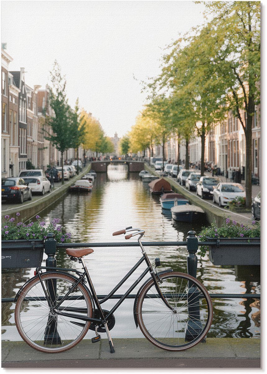 Tulup Polycanvas Wandposter - Stadsfiets, Fotografie - A4 - Groen Kunst - Rechthoek - Wandkunstwerk - Woonkamer, Slaapkamer, Kantoor - Klassiek