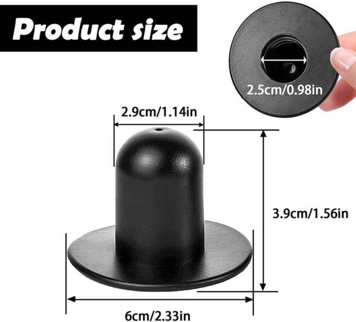 Zwembad plug stop, vervangende muur pluggen filter pomp - Set van 4 - Zwart.