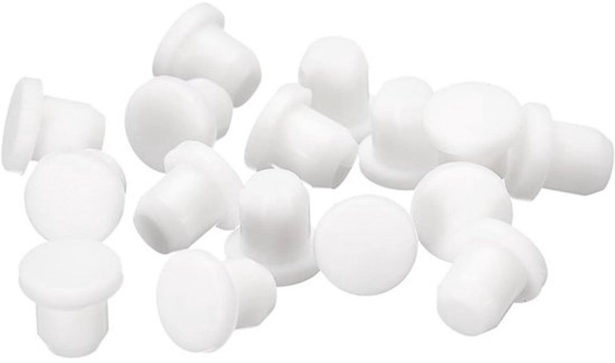 Rubberen Doppen - Gatstoppers Siliconen - Leidingen Afsluiten - Hoge Temperatuurbestendig - 7.5 mm - Wit