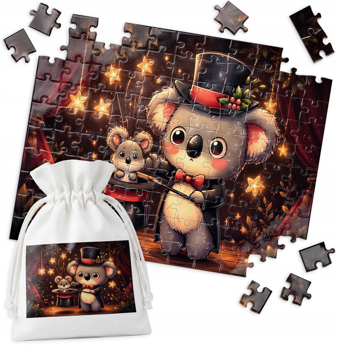 Houten Puzzel - Koala met Hoed - 110 Stukjes