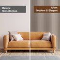 Voor: Monotoon, Na: Moderne & Elegante eikenhouten wandpanelen.