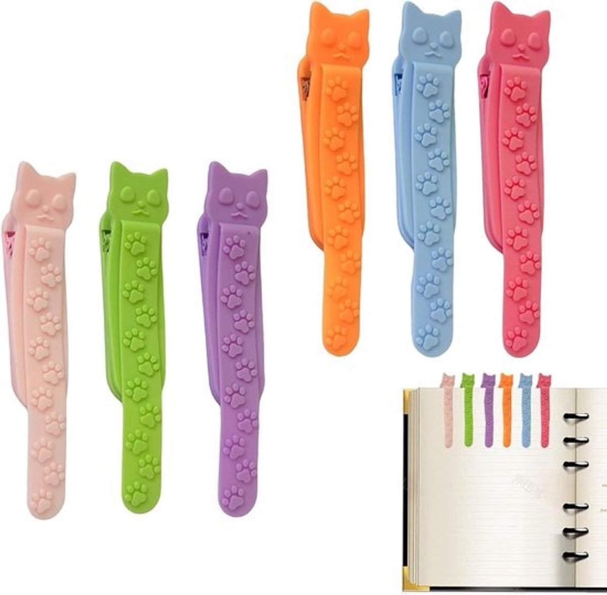 Siliconen Bladwijzers - Leesmarkers Pagina - Boeken Lezen - Scheurbestendig Ontwerp - 6 Stuks - Multicolor