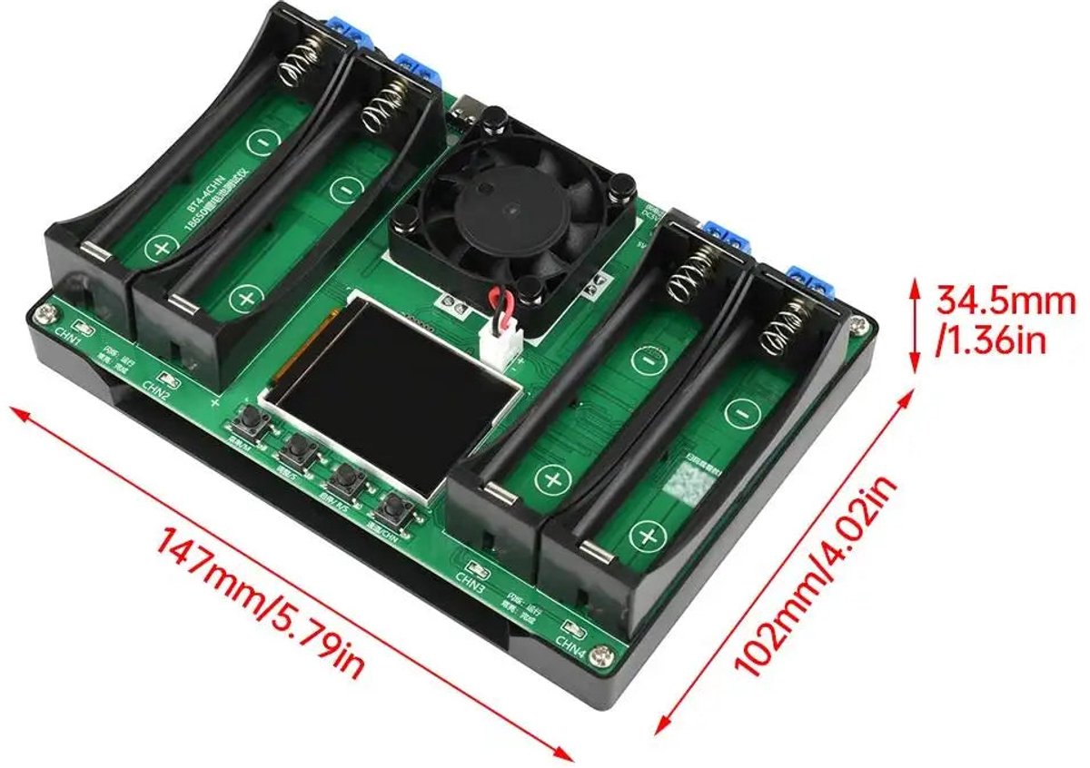 Compacte Serie - 18650 Batterijtester - 8 Kanalen - Meet Capaciteit En Interne Weerstand - Accutester - Voor Hobbyisten - 8 Kanalen / Chinees vasteland