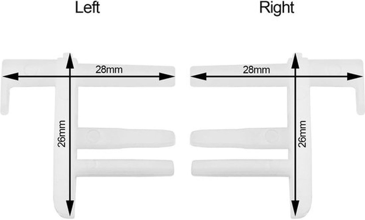 Rolgordijn Eindclips - 20 Stuks - 28x26mm - Wit - Geschikt voor Raamdecoratie - Perfecte Oplossing voor Rolgordijnen