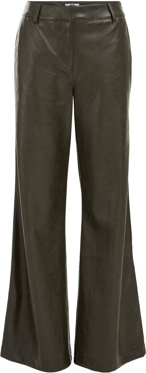 WE Fashion Dames wide leg broek van imitatieleer