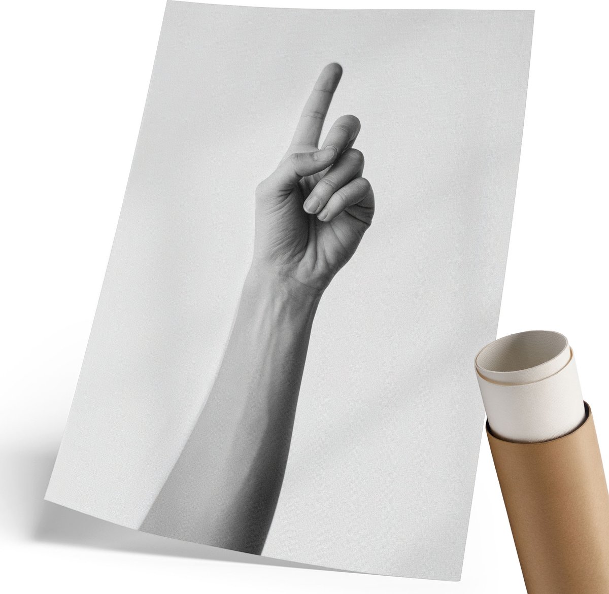 Coloray Polycanvas Wandposter - Herfsttram, Oranje - 210 x 297 mm - Wit Design - Rechthoek - Canvasposter - Woonkamer - Minimalist