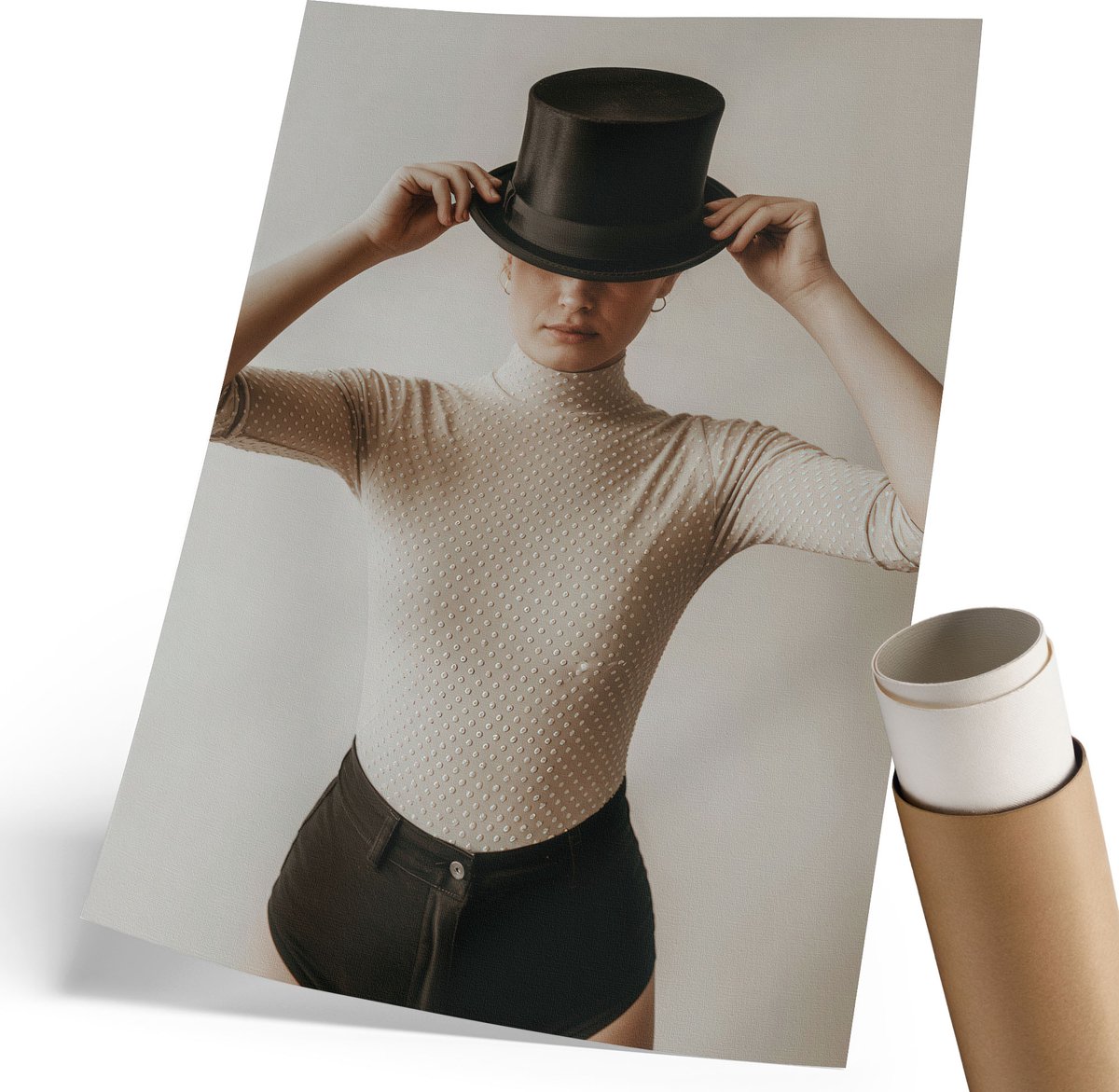 Coloray Polycanvas Wandposter - Ochtendmist, Grijs - 210 x 297 mm - Beige Kunst - Rechthoek - Wandkunstwerk - Slaapkamer - Glamour