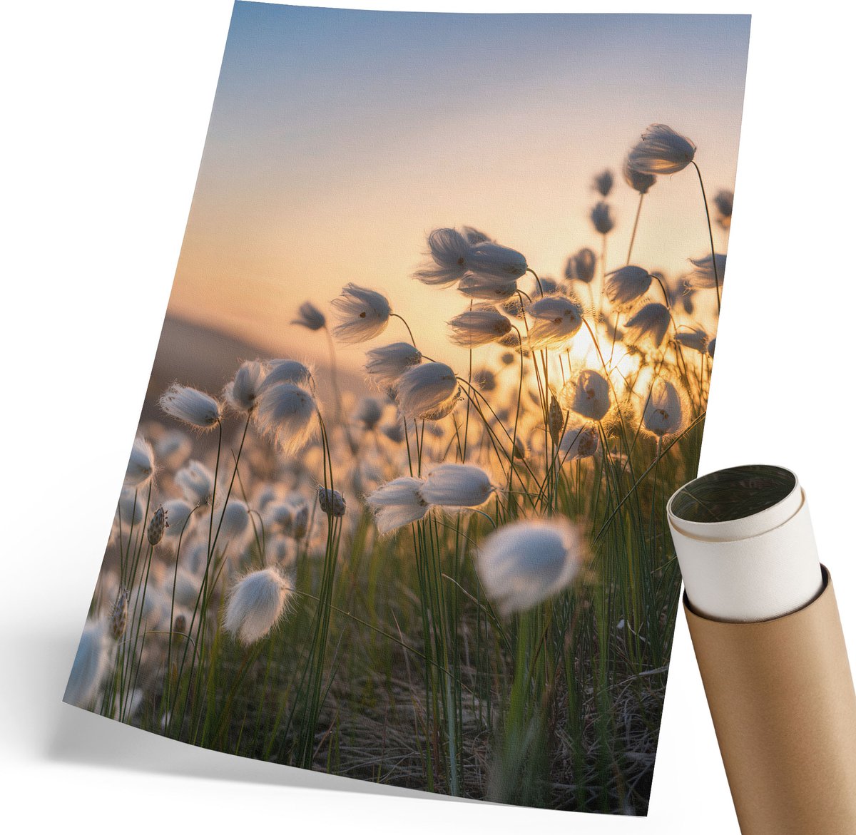 Coloray Canvas Poster Polycanvas - Romantisch Landschap, Fotografie - 210 x 297 mm - Oranje Decoratie - Rechthoek - Wandkunst - Woonkamer, Slaapkamer, Kantoor - Klassiek