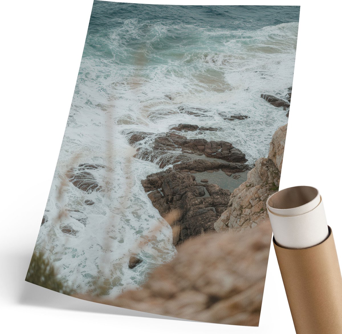 Coloray Polycanvas Wandposter - Zeegezicht, Fotografie - 210 x 297 mm - Turkoois Wandposter - Rechthoek - Interieurdecoratie - Woonkamer, Slaapkamer, Kantoor - Modern