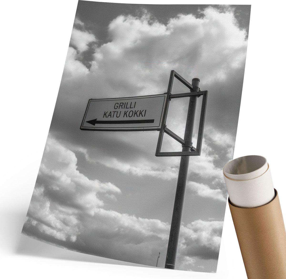 Coloray Polycanvas Wandposter - Minimalisme Van De Weg, Fotografie - 210 x 297 mm - Zwart-wit Motief - Rechthoek - Wandkunstwerk - Woonkamer, Slaapkamer, Kantoor - Minimalist