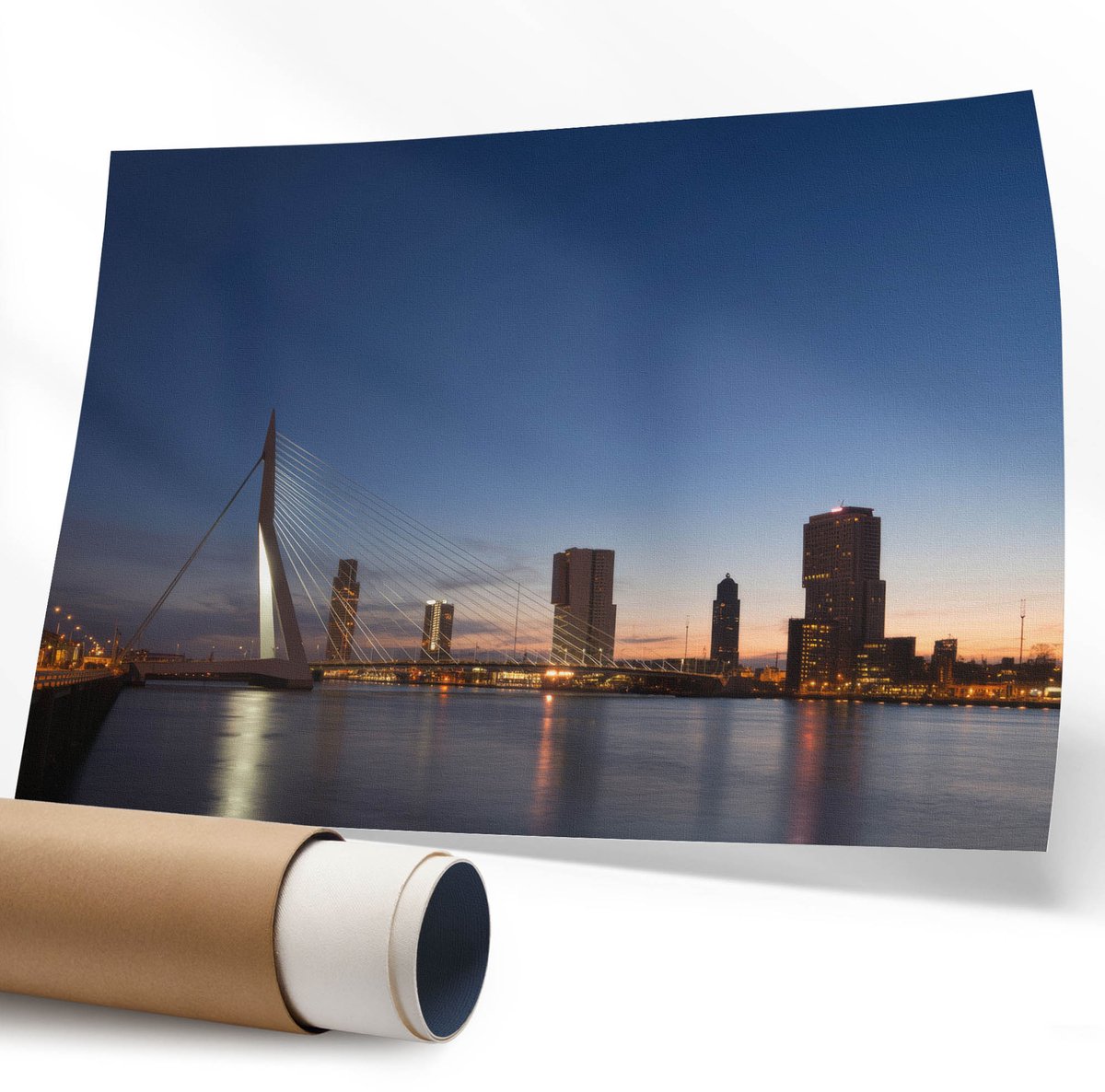 Coloray Polycanvas Poster - Winternacht, Fotografie - 594 x 840 mm - Blauw Illustratie - Rechthoek - Muurdecoratie - Woonkamer - Klassiek