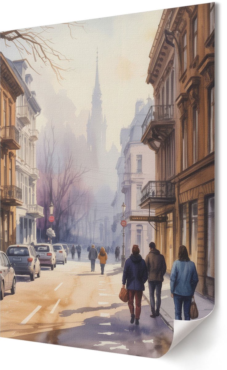 Coloray Polycanvas Poster - Stedelijke Vrede, Fotografie - 420 x 594 - Bruin Wandposter - Rechthoek - Muurdecoratie - Woonkamer, Slaapkamer, Kantoor - Klassiek