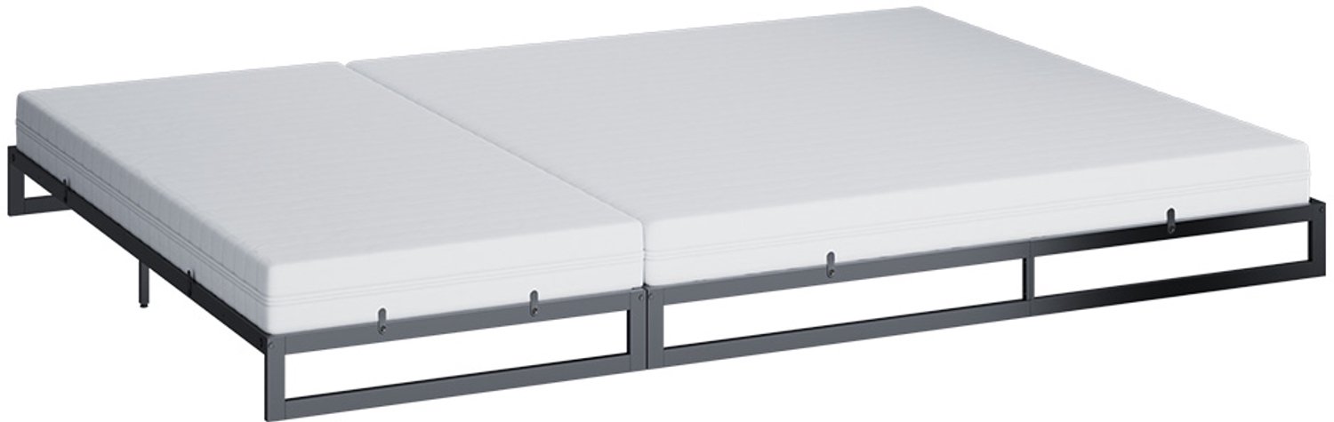 vitalispa Familiebed Lenora, Zwart, 270 x 200 met 2 matrassen
