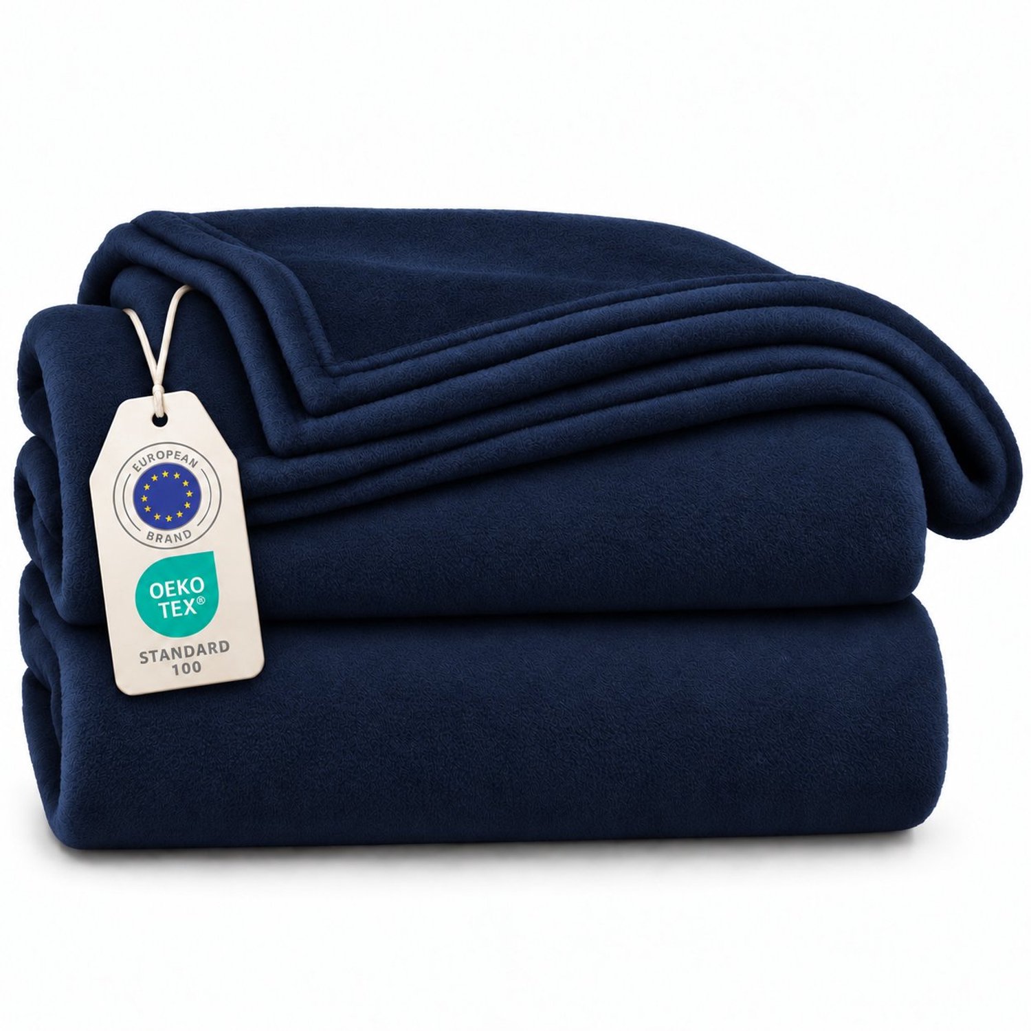 Tbeloo Fleece deken 270 x 230 cm Diepzeeblauw - Zachte microvezel bankdeken