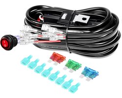 Kabelboom voor LED lichtbalk - 3m waterdicht - 12V 40A relais - universele toepassing voor auto en vrachtwagen - m-winkel