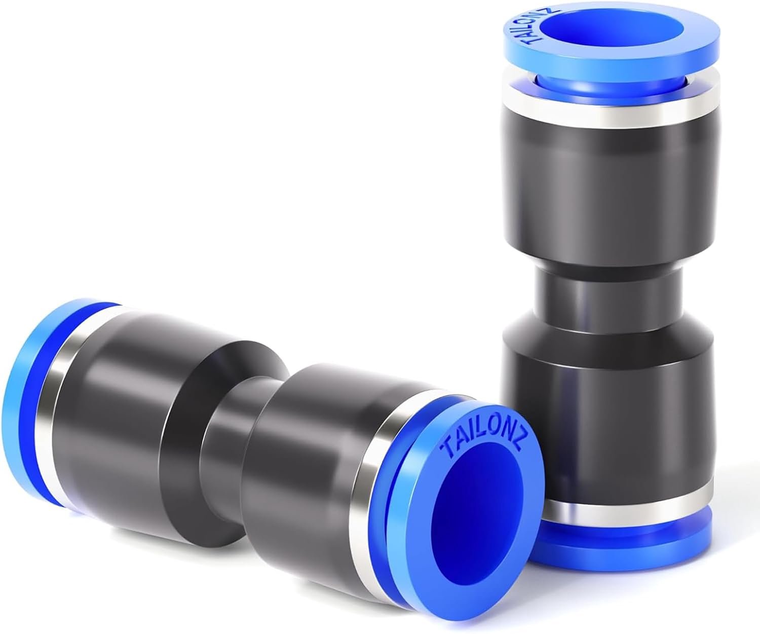 Rechte buiskoppelingen 8MM - Plastic - Drukslot - Geschikt voor PU/PA/PE/PVC (Pack van 2) - m-winkel