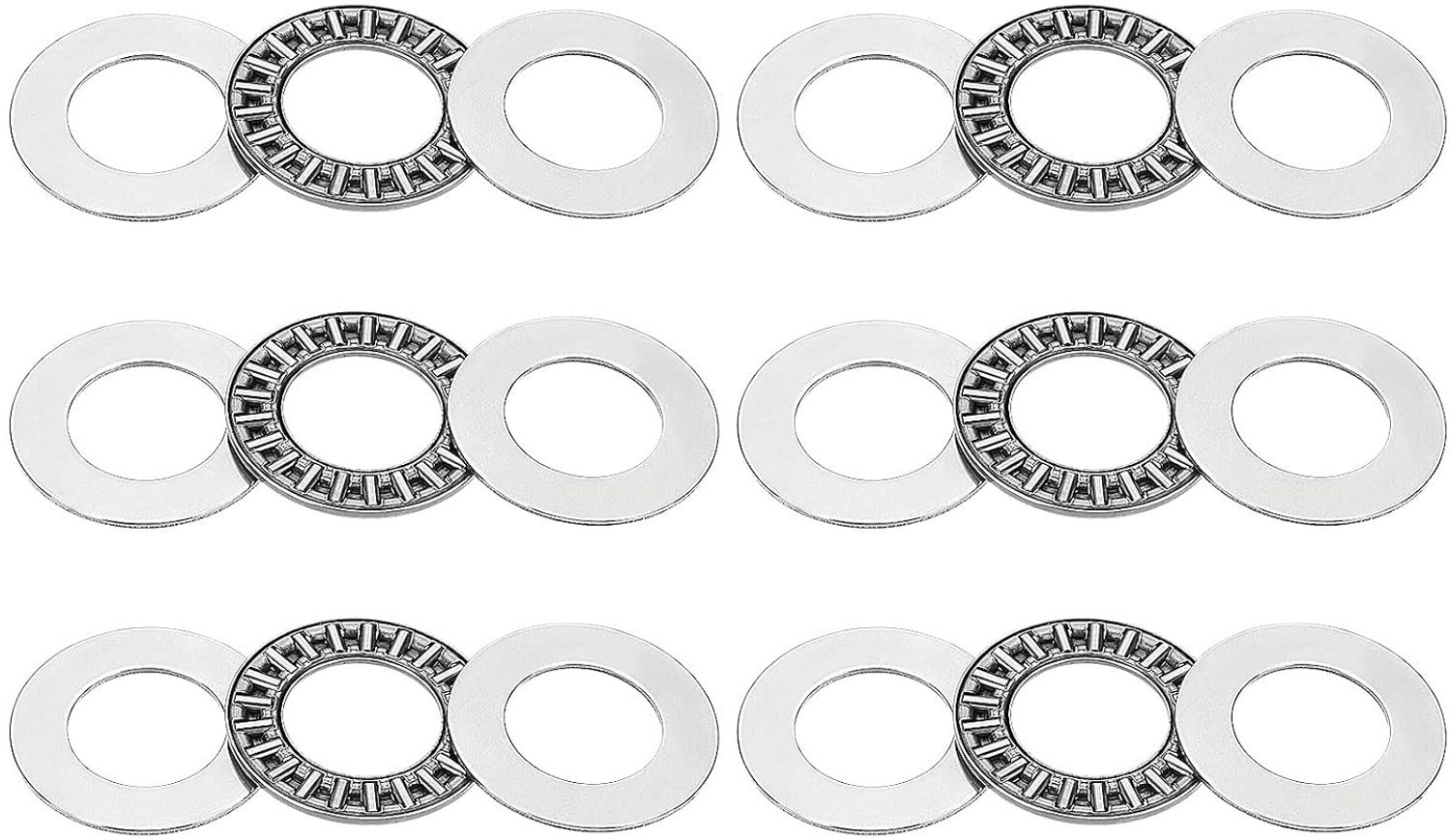 Druknaaldrollager 17 x 30 mm - chroomstaal - 6 stuks voor gereedschapsmachines - Vemera