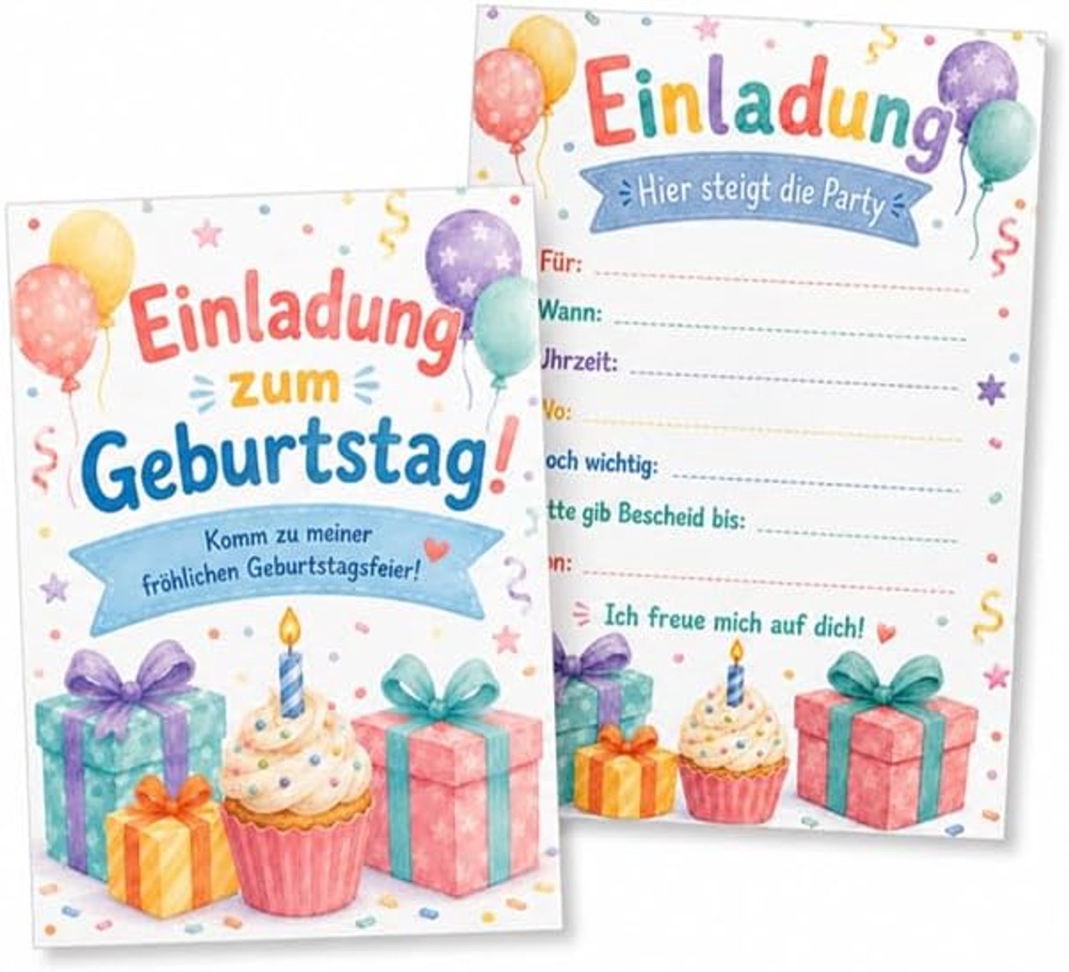 15 Uitnodigingskaarten Kinderverjaardag Muffin