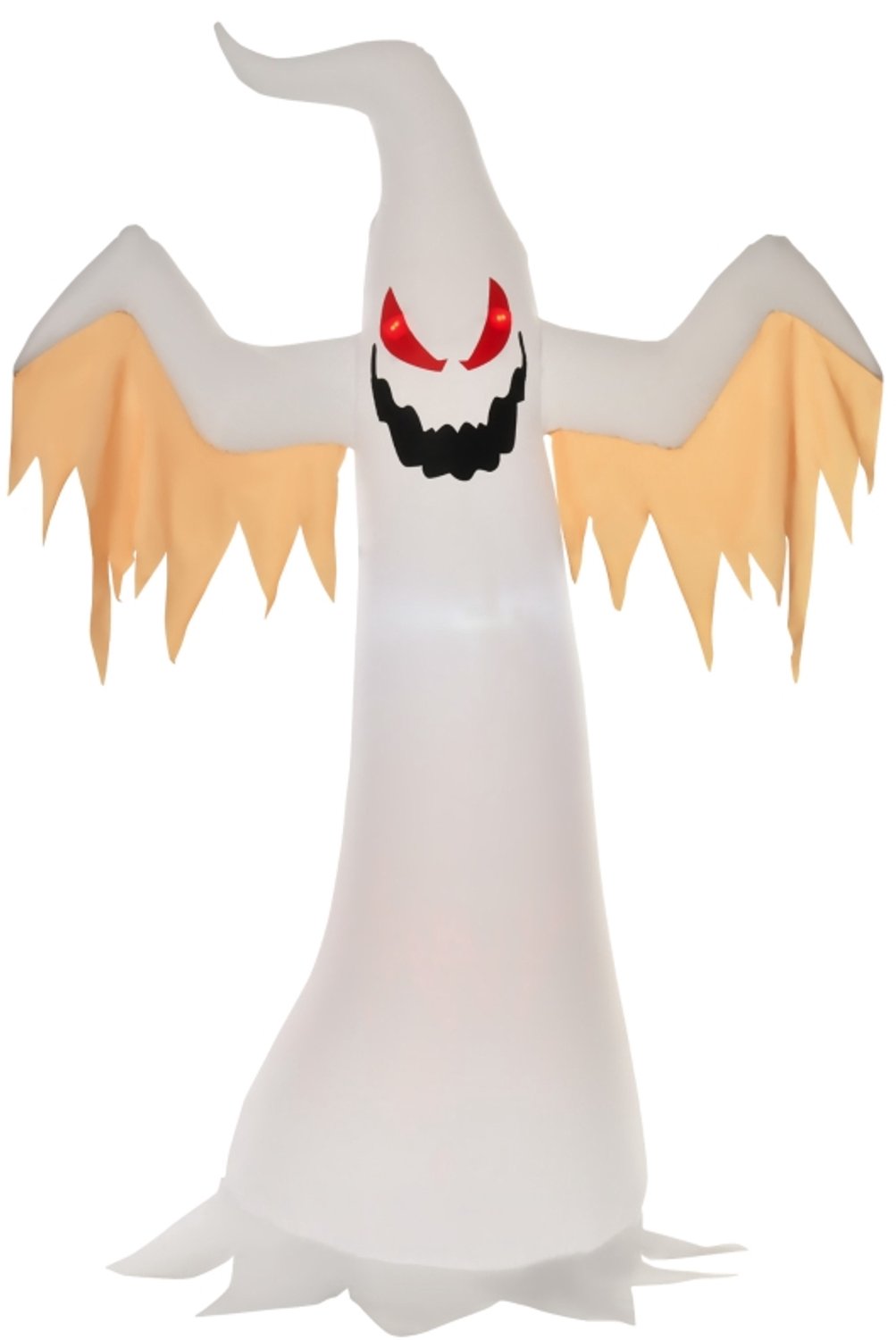 REDOM - Opblaasbare geest voor Halloween - 240 cm hoog - Met verlichting en automatische inflatie - Wit