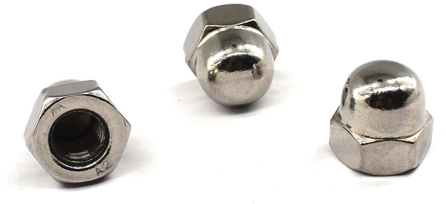 Moer M3 Zeskant - Roestvrij Staal - Hex Cap Moer - Dome Bolt Bescherming - Pack van 20 Stuks - Duurzaam en Corrosiebestendig - Moeren