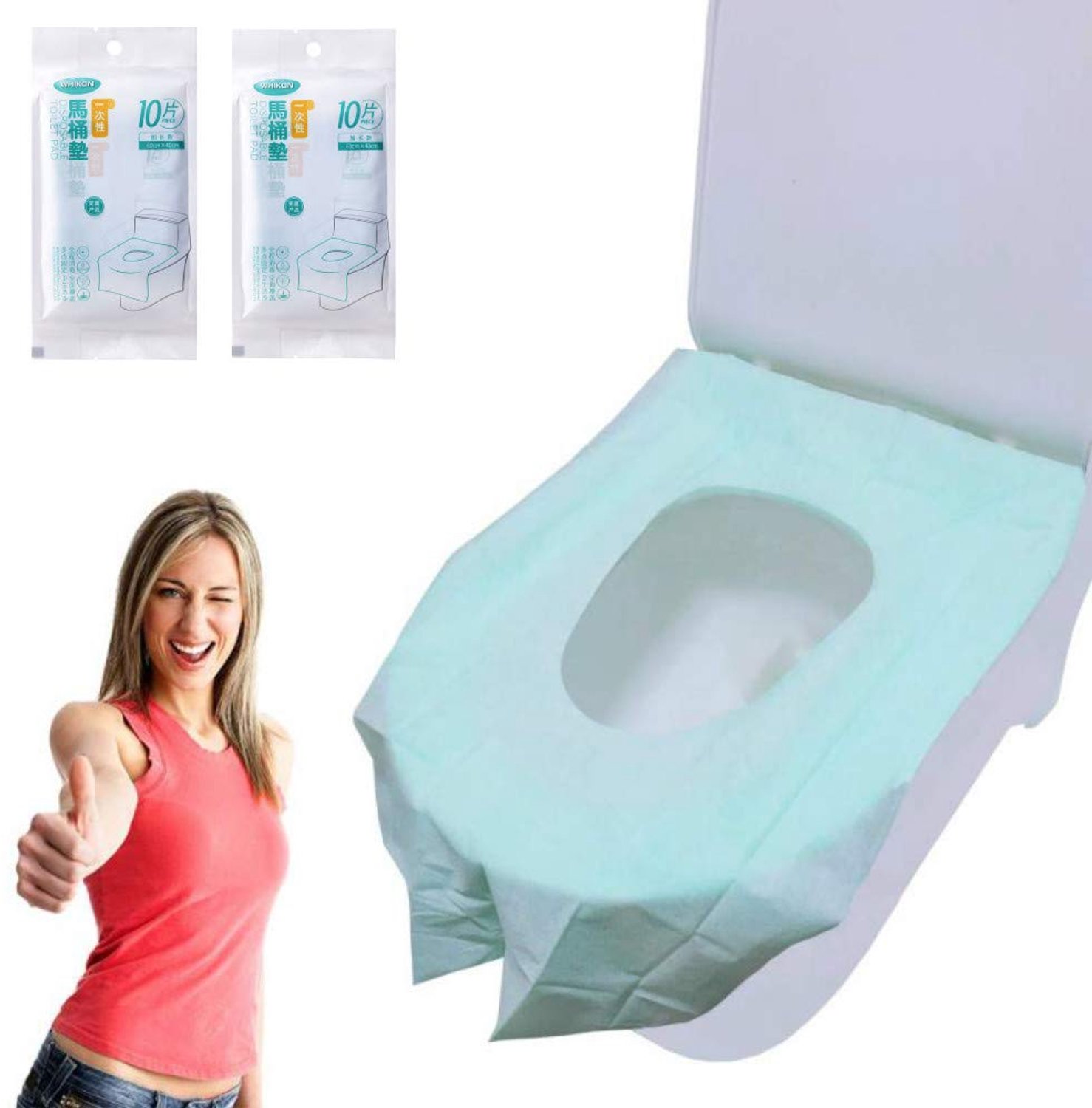 Toiletstoelhoezen Wegwerp 20 Stuks - Waterdicht - Reisvriendelijk - Sanitaire Bescherming - Comfortabel - Geschikt voor Openbare Toiletten - Toiletpapier