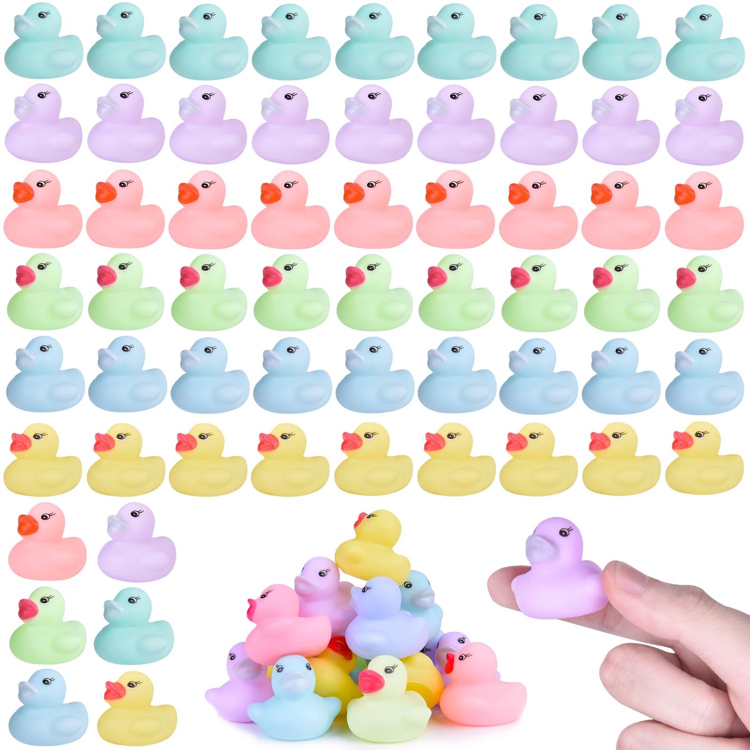 Set van 60 Pastel Rubber Eenden, Drijvende Bad Speelgoed voor Kinderen
