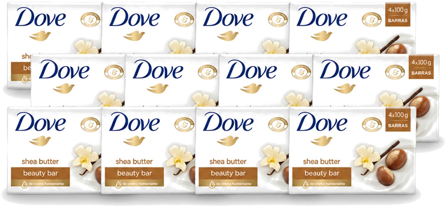 12 x Dove – Zeep – Sheabutter – 4 x 100 g - Voordeelverpakking - 12 stuks