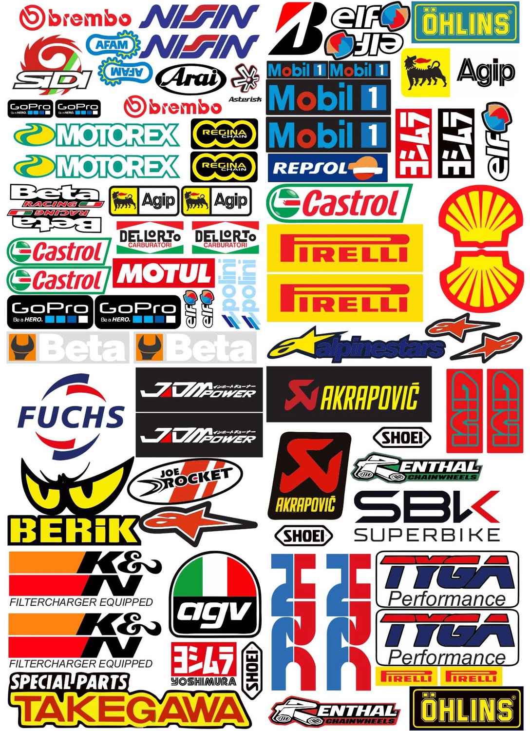 79-delige Sticker Set voor Fietsen en Motoren - Perfect voor Personalizatie