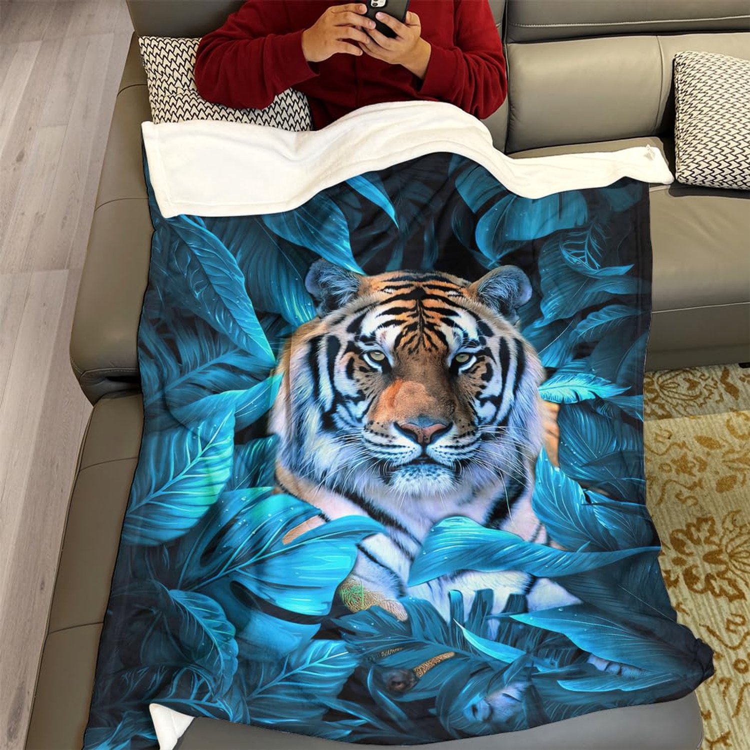 Zachte Flanellen Dekentje met Tropisch Camouflage Motief