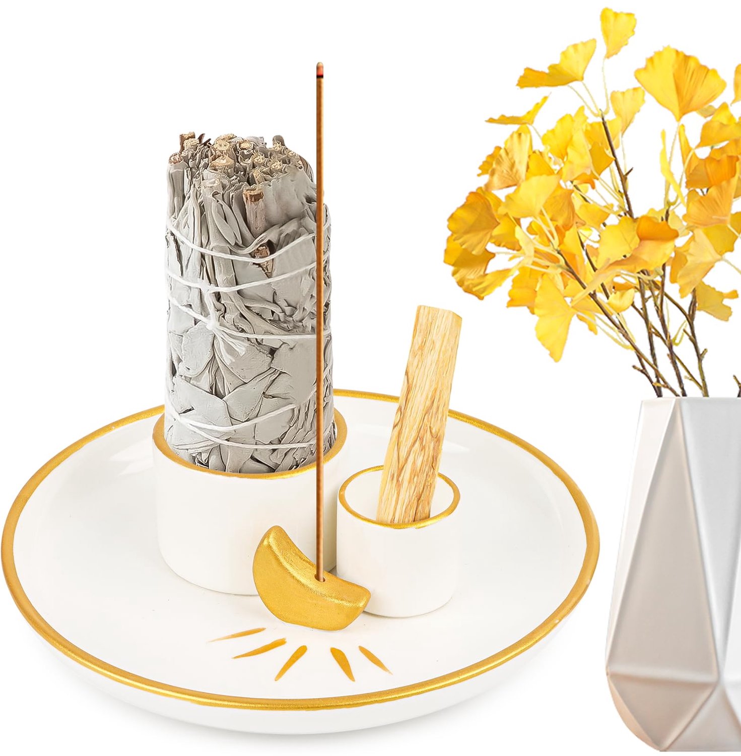4-in-1 Wierookstokjeshouder met Maandesign