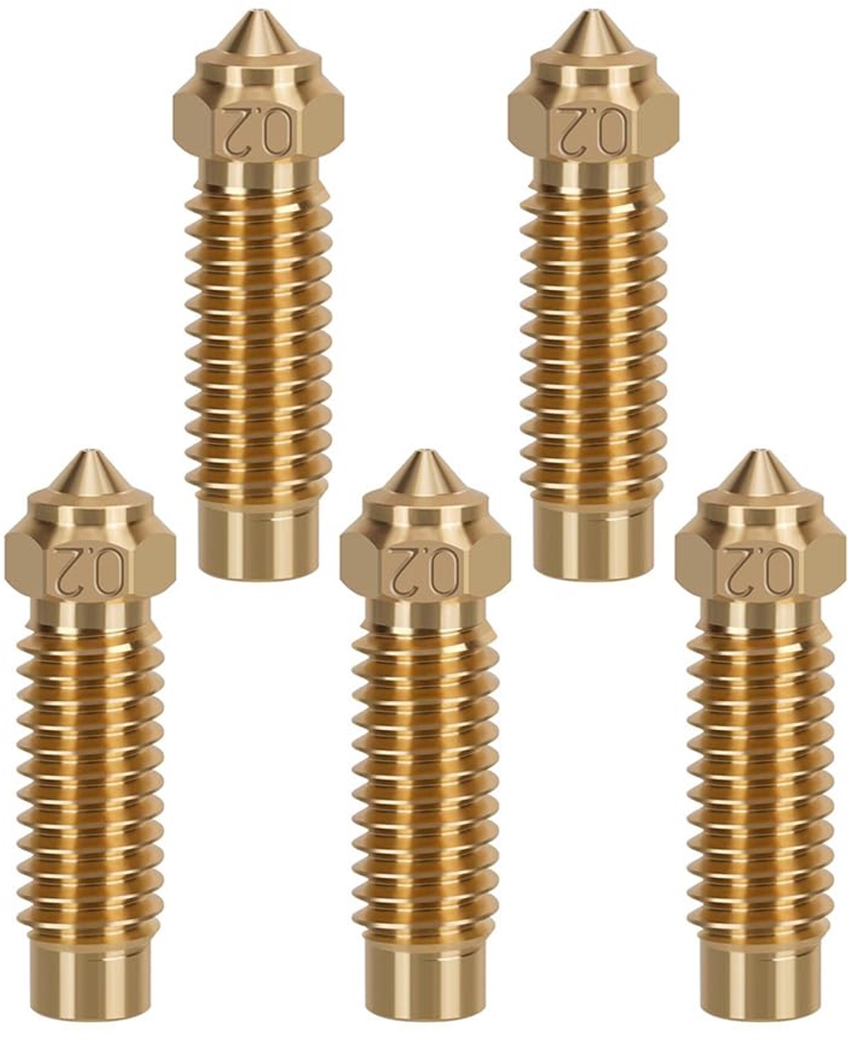 3D Printer Nozzles Set - 5 Stuks 0.2mm Messing voor Neptune 4 Plus/4Max