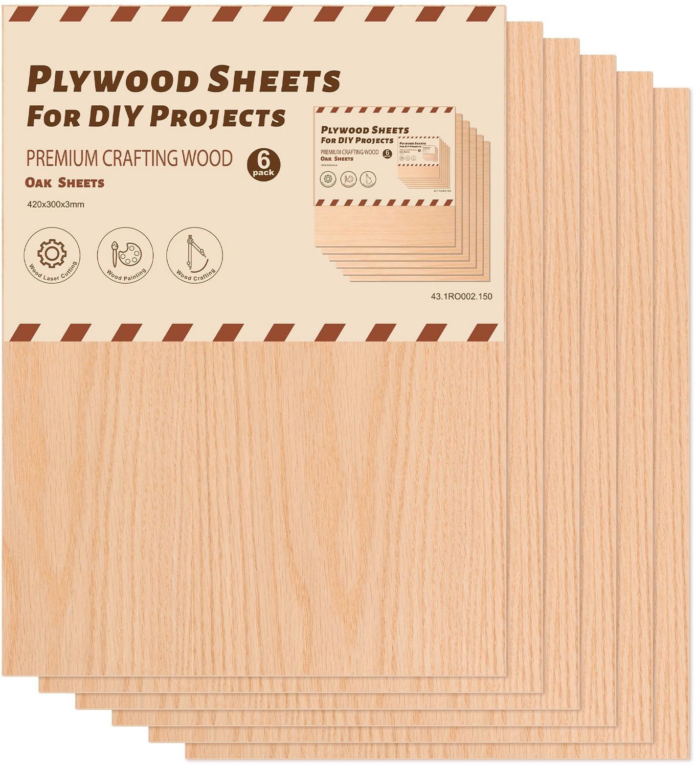 Onbewerkte Rode Eiken Plywood Platen voor Creatieve Projecten