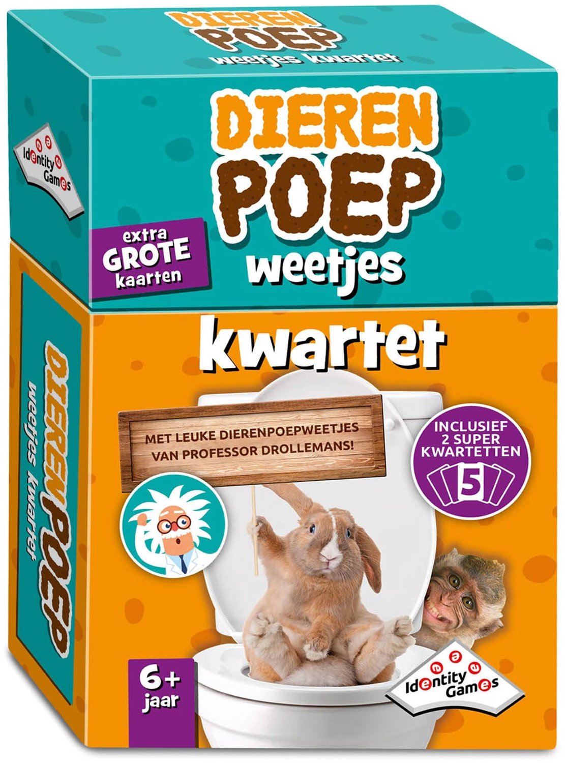 Dierenpoep Weetjes Kwartet - Kaartspel - Boordevol leuke feitjes over de stoelgang van dieren — afbeelding 3