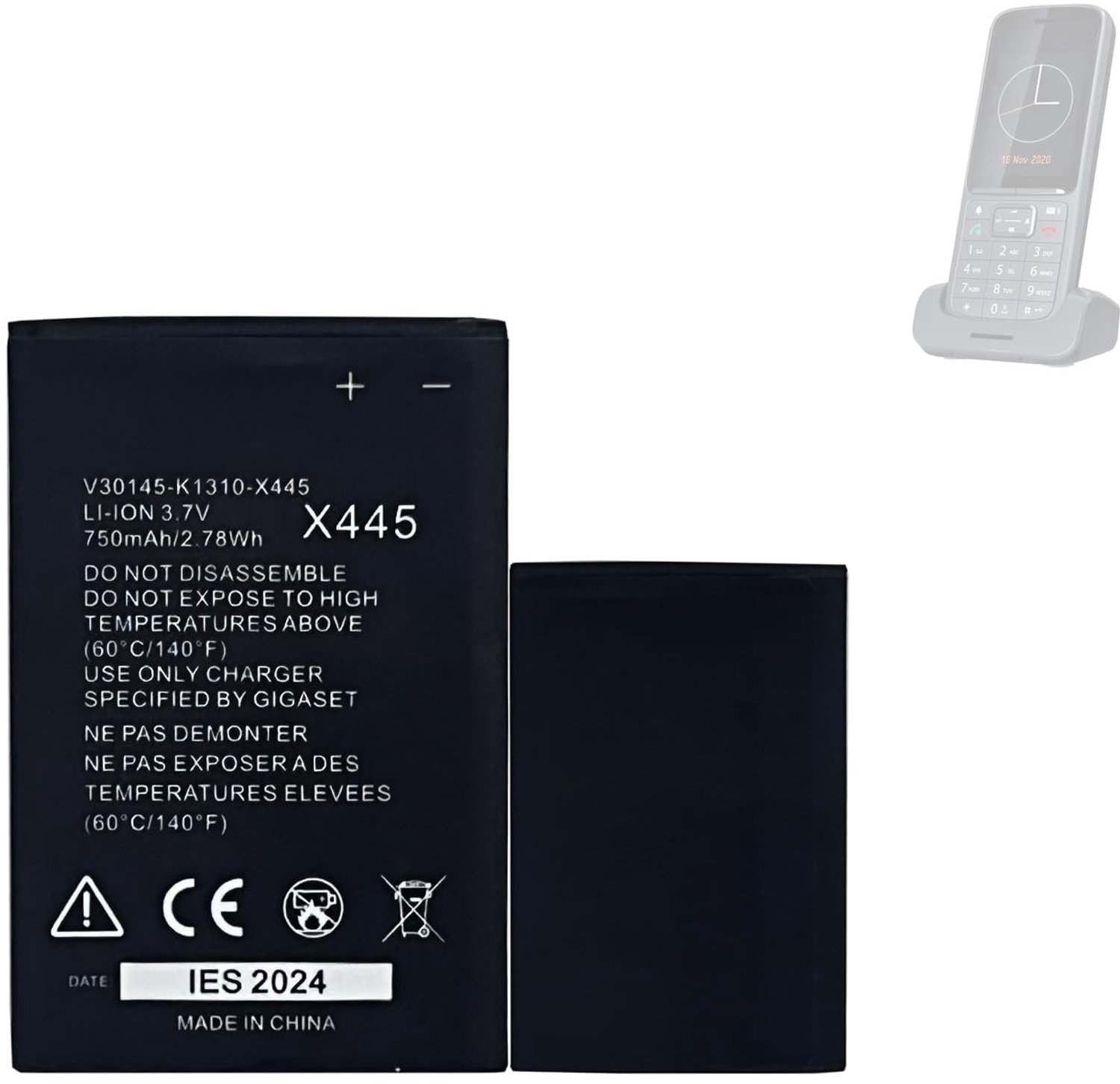 Vervangende Batterij voor Gigaset Telefoons SL400 SL800 Pro