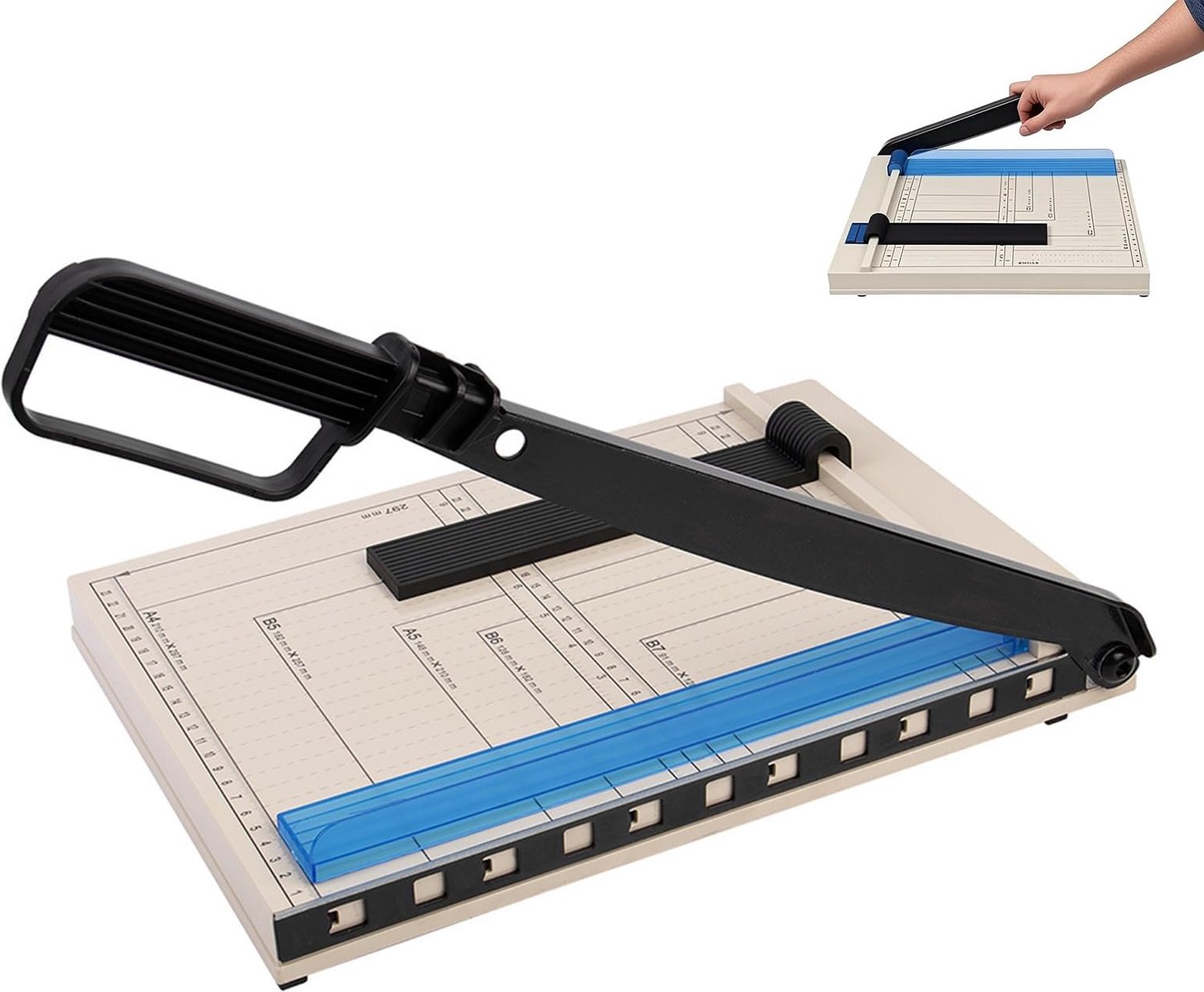 Papiersnijder 12 vellen - Papiertrimmer - Veiligheidsbeschermer - Nauwkeurig snijden - Veelzijdige maatopties - Efficiënt en stevig