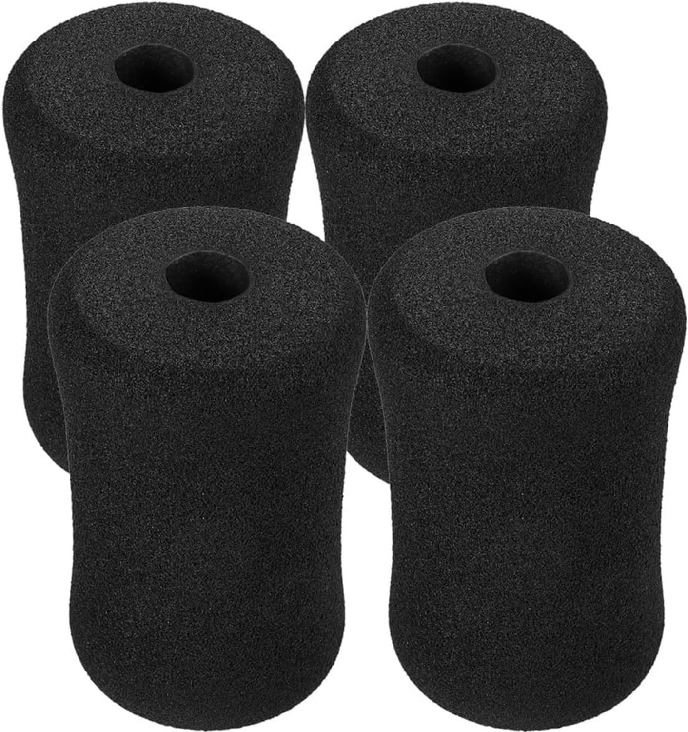 Set van 4 Stukjes Schuimhoezen voor Fitnessapparatuur - Voetpads voor Gewichtbank en Sportmatten in Zwart