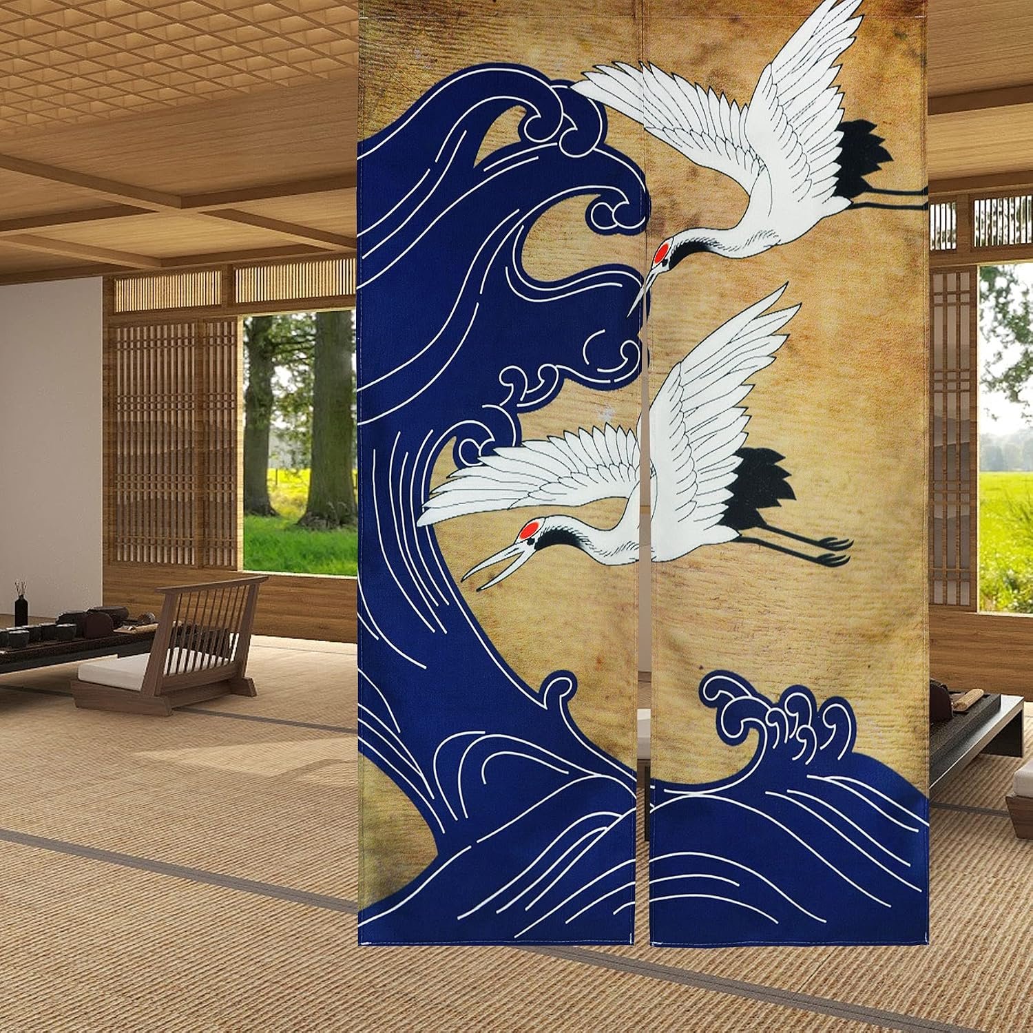 LIGICKY Noren Japanese Style Doorway Curtain Faucet Printed Cotton Linen Window Treatment Door Carpet for Home - ShopVlot