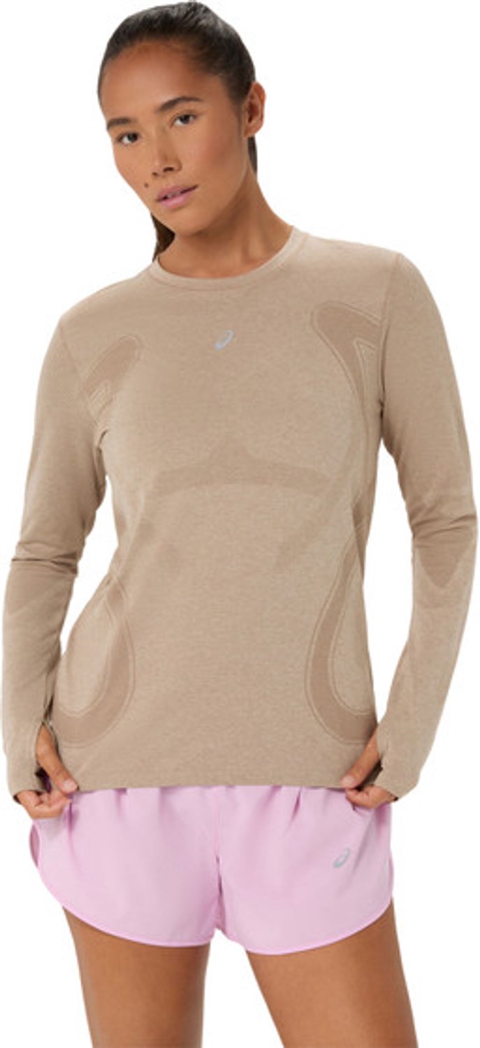 Asics Road Seamless LS Top Dames Hardloopshirt lange mouw Bruin
