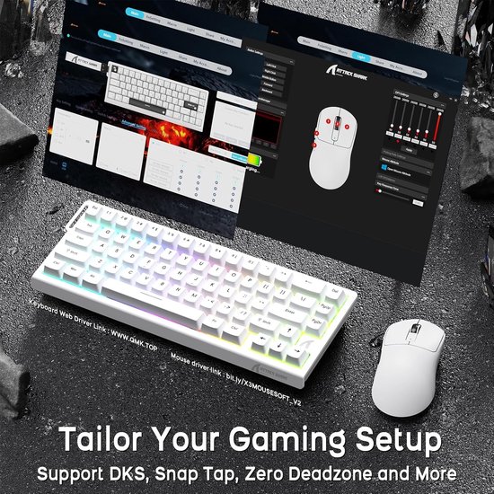 Gaming Toetsenbord met Magnetische Technologie en X3 Gaming Muis, Wit - Voor Optimale Prestaties en Comfort — afbeelding 4